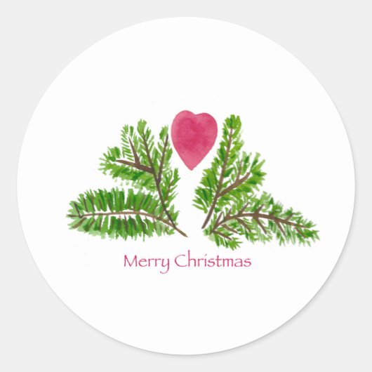 Merry kerstaker ronde sticker (Voorkant)