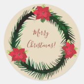 Merry kerstaker ronde sticker (Voorkant)