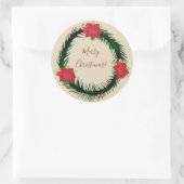 Merry kerstaker ronde sticker (Tas)