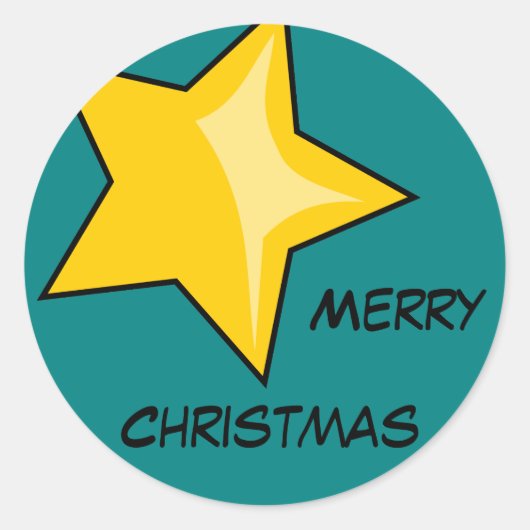 Merry kerstaker ronde sticker (Voorkant)