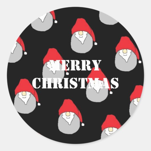 Merry kerstaker ronde sticker (Voorkant)