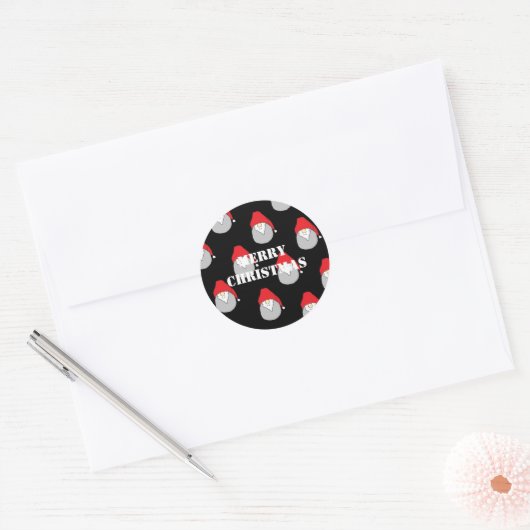 Merry kerstaker ronde sticker (Envelop)