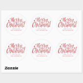 Merry kerstaker ronde sticker (Vel)
