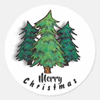 Merry kerstaker ronde sticker