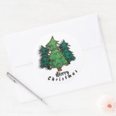 Merry kerstaker ronde sticker (Envelop)