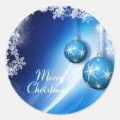 Merry kerstaker ronde sticker (Voorkant)