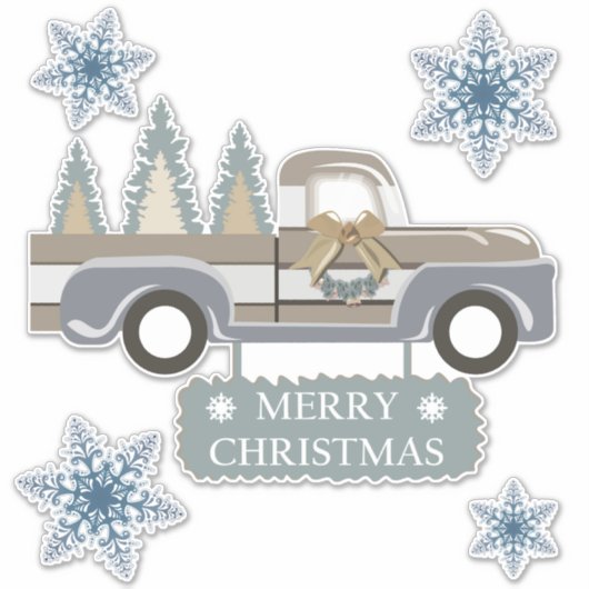 Merry kerstaker sticker (Voorkant)