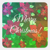 Merry kerstaker vierkante sticker (Voorkant)