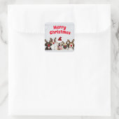 Merry kerstaker vierkante sticker