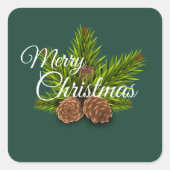 Merry kerstaker vierkante sticker (Voorkant)