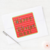 Merry kerstaker vierkante sticker (Envelop)