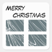Merry kerstaker vierkante sticker (Voorkant)