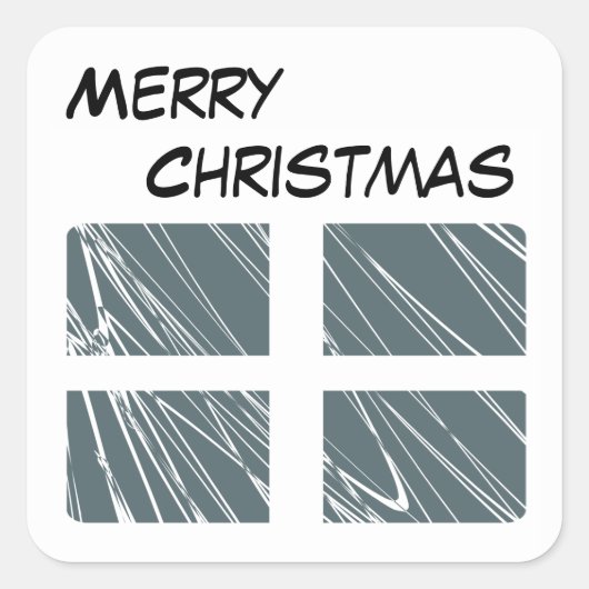 Merry kerstaker vierkante sticker (Voorkant)