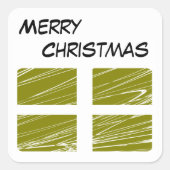 Merry kerstaker vierkante sticker (Voorkant)