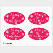 Merry kerstakers ovale sticker (Vel)