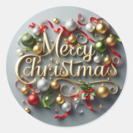 Merry kerstakers ronde sticker