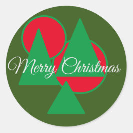 Merry kerstakers ronde sticker