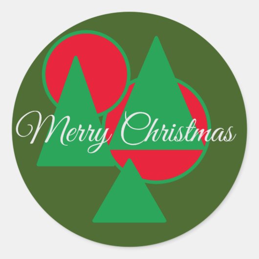 Merry kerstakers ronde sticker (Voorkant)