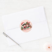 Merry kerstakers ronde sticker (Envelop)