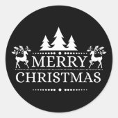 Merry kerstakers ronde sticker (Voorkant)