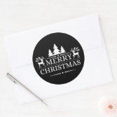 Merry kerstakers ronde sticker (Envelop)