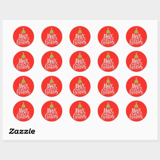Merry kerstakers ronde sticker (Vel)