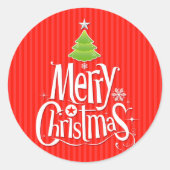 Merry kerstakers ronde sticker (Voorkant)