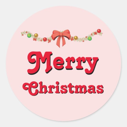 Merry kerstakers ronde sticker (Voorkant)