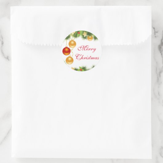 Merry kerstakers ronde sticker (Tas)
