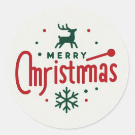 Merry kerstakers ronde sticker