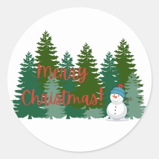 Merry kerstakers ronde sticker (Voorkant)