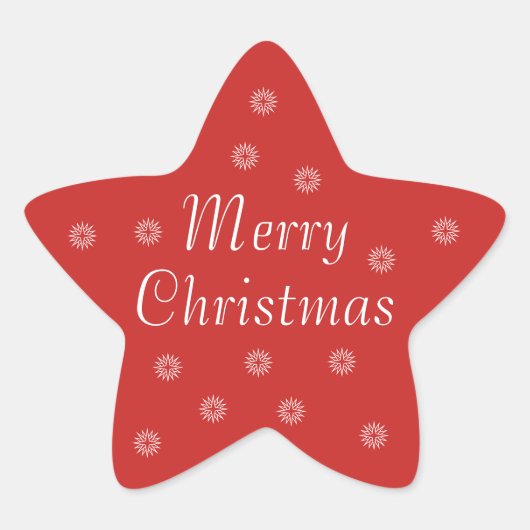 Merry kerstakers ster sticker (Voorkant)