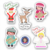 Merry kerstakers sticker (Voorkant)