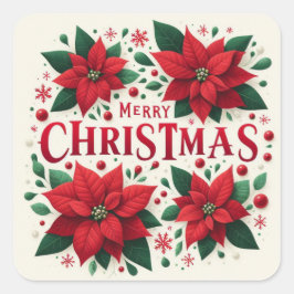 Merry kerstakers vierkante sticker