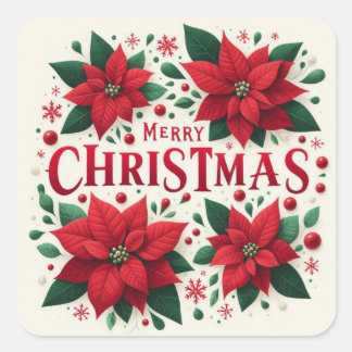Merry kerstakers vierkante sticker