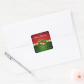 Merry kerstakers vierkante sticker (Envelop)