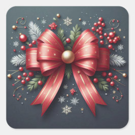 Merry kerstakers vierkante sticker