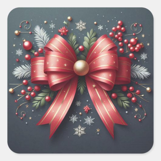 Merry kerstakers vierkante sticker (Voorkant)