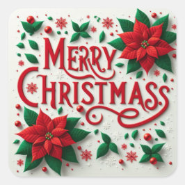 Merry kerstakers vierkante sticker