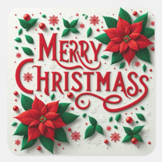 Merry kerstakers vierkante sticker