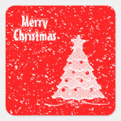 Merry kerstakers vierkante sticker (Voorkant)