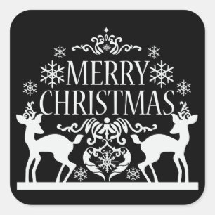 Merry kerstakers vierkante sticker