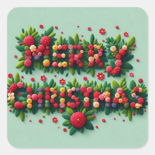 Merry kerstakers vierkante sticker (Voorkant)