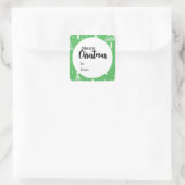 Merry kerstakers vierkante sticker (Tas)