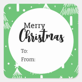 Merry kerstakers vierkante sticker