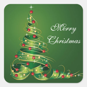 Merry kerstakers vierkante sticker