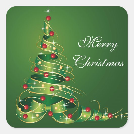 Merry kerstakers vierkante sticker (Voorkant)