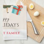 Merry-kerstaking gezinshabNING team Theedoek (Quarter Fold)