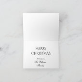 Merry Kerstalkboard Typografie Black White Feestdagen Kaart (Binnen)