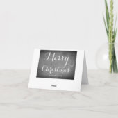 Merry Kerstalkboard Typografie Black White Feestdagen Kaart (Achterkant)